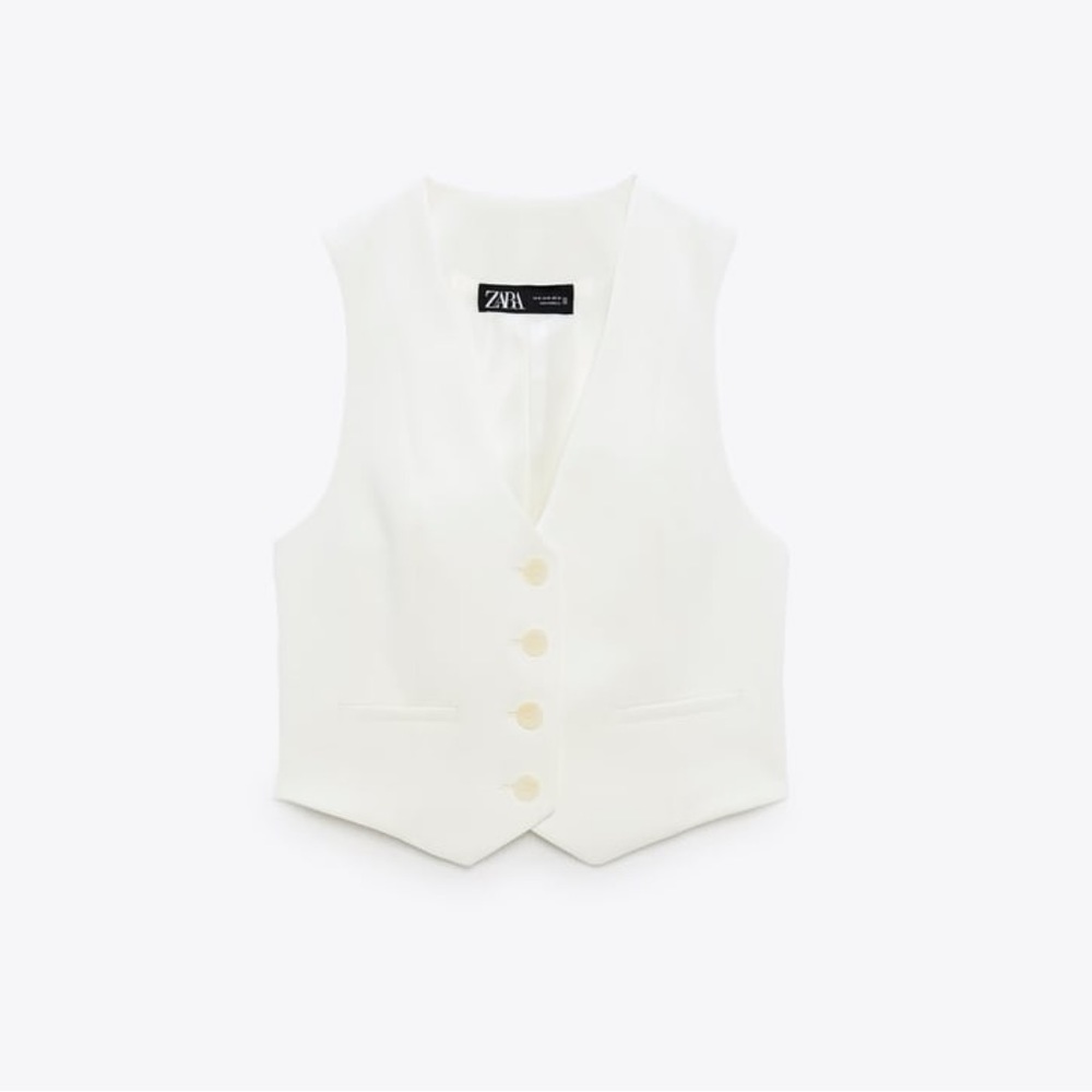 Zara White Vest